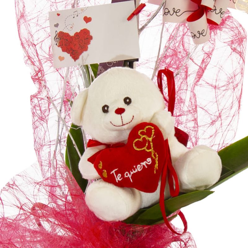 orquidea con peluche