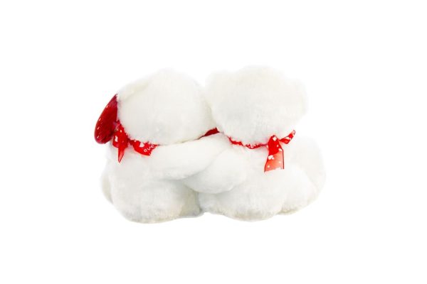 Peluches abrazados corazón